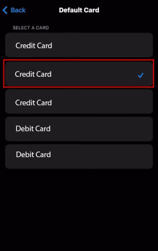 default card in apple wallet.